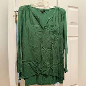 Green 3/4 sleeve blouse, New Directions, XL